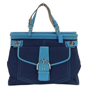 COACH RARE 2004 Limited Edition Soho Dowel Top Leather Satchel Light Blue & blue